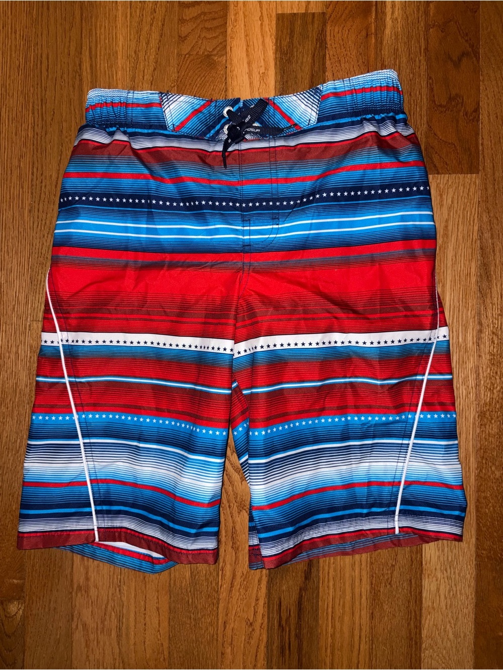 ZeroXposur Red & Blue Striped Swim Shorts